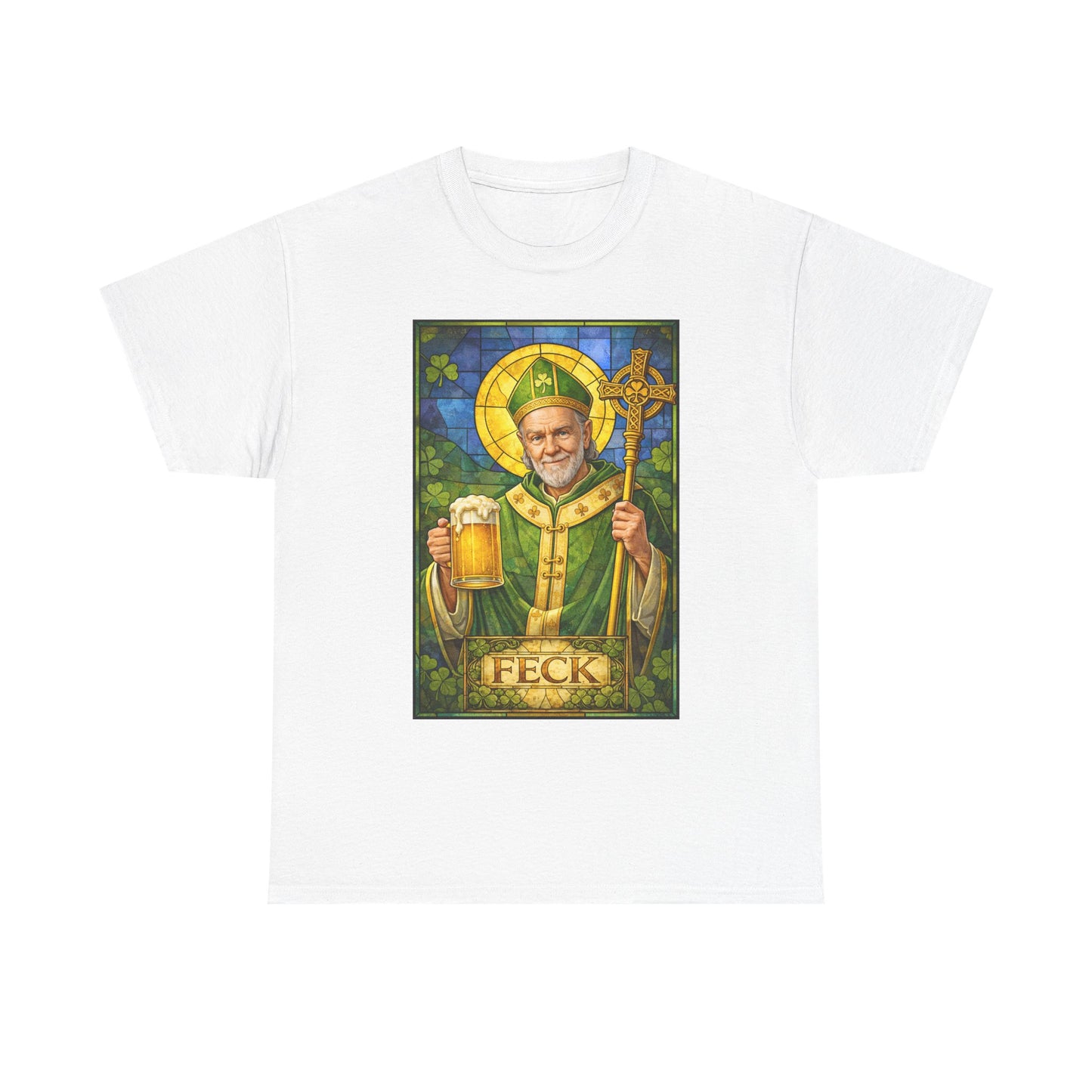 St. Feckin’ Paddy – Watercolor Irish Saint Beer Shirt | Funny St. Patrick’s Day Tee