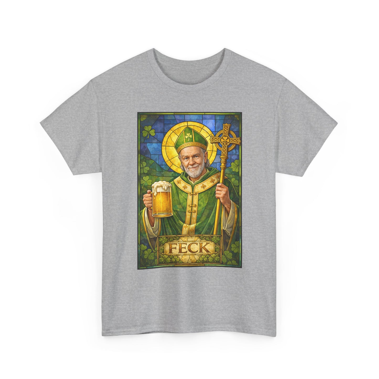 St. Feckin’ Paddy – Watercolor Irish Saint Beer Shirt | Funny St. Patrick’s Day Tee