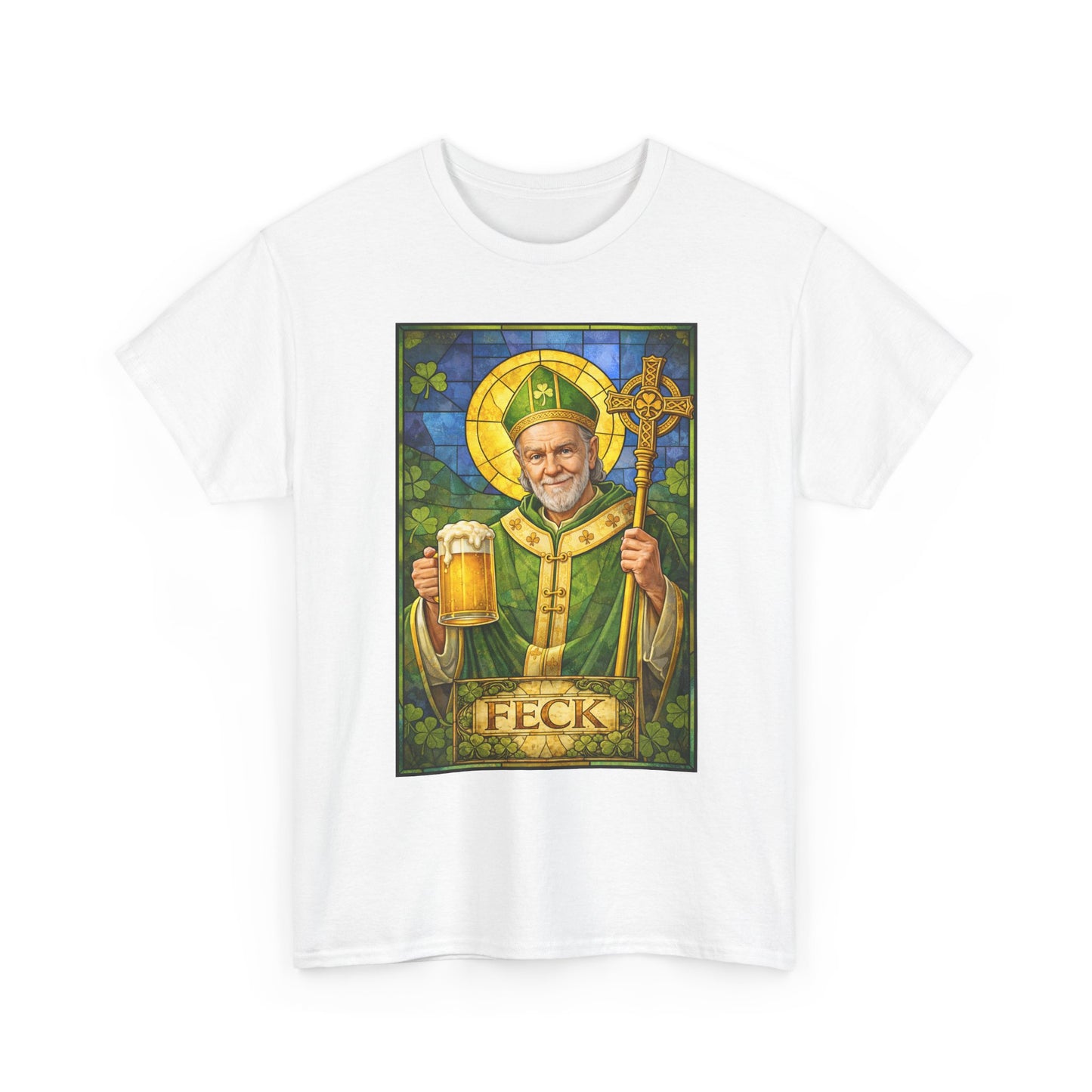 St. Feckin’ Paddy – Watercolor Irish Saint Beer Shirt | Funny St. Patrick’s Day Tee