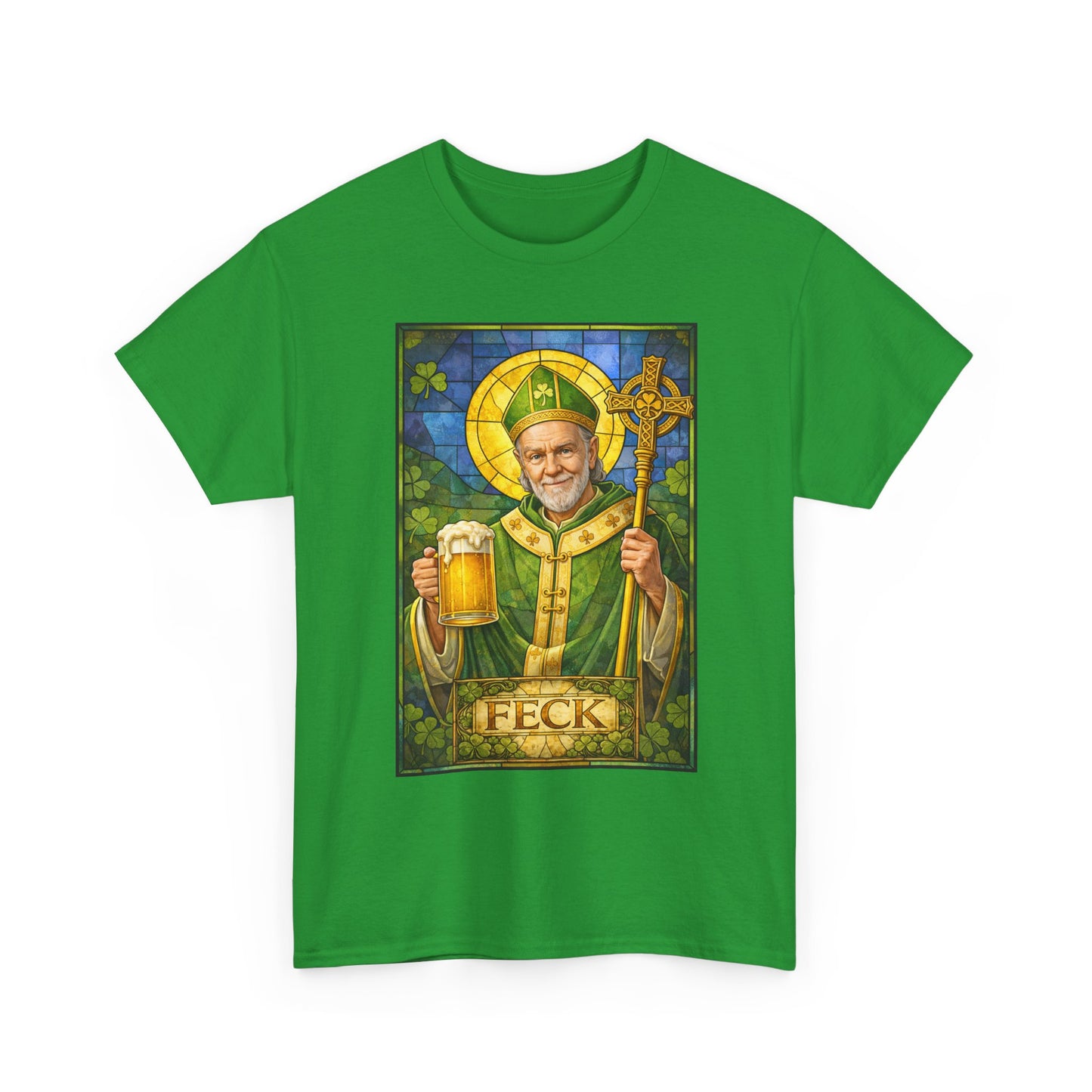 St. Feckin’ Paddy – Watercolor Irish Saint Beer Shirt | Funny St. Patrick’s Day Tee