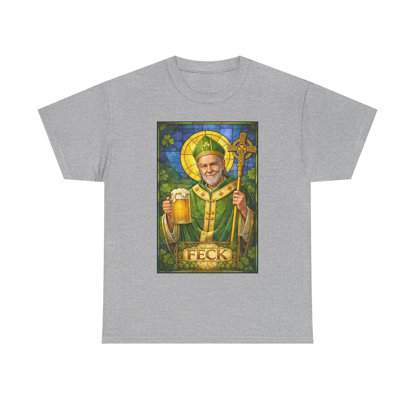 St. Feckin’ Paddy – Watercolor Irish Saint Beer Shirt | Funny St. Patrick’s Day Tee