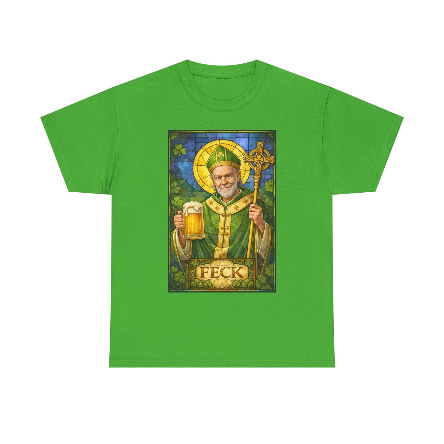 St. Feckin’ Paddy – Watercolor Irish Saint Beer Shirt | Funny St. Patrick’s Day Tee