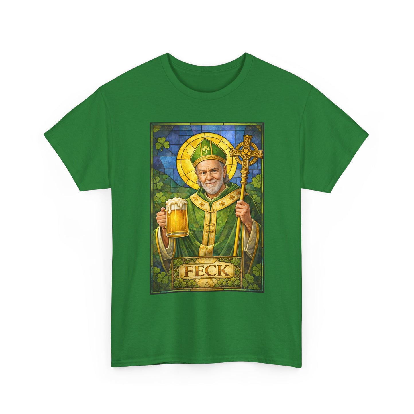 St. Feckin’ Paddy – Watercolor Irish Saint Beer Shirt | Funny St. Patrick’s Day Tee