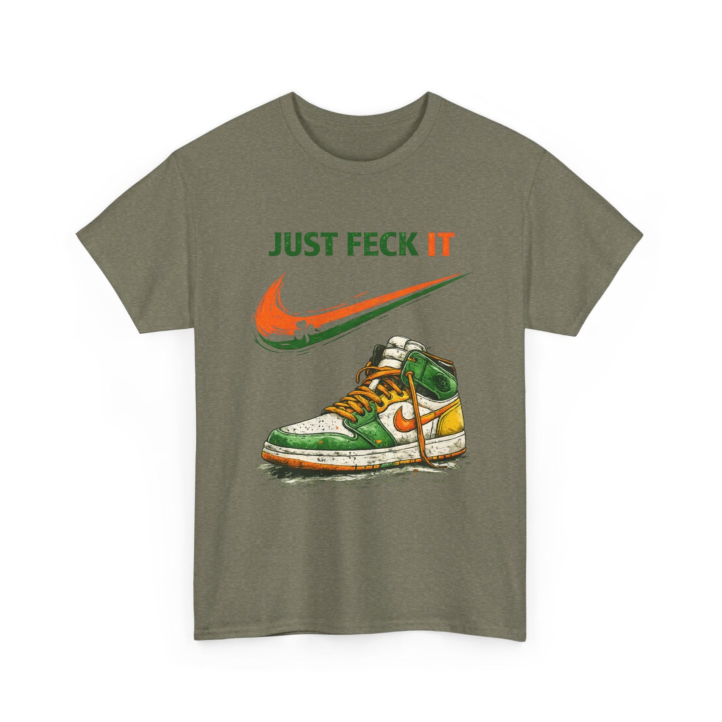 Just Feck It – Irish Parody Sneaker Tee | St. Patrick’s Day Streetwear Shirt