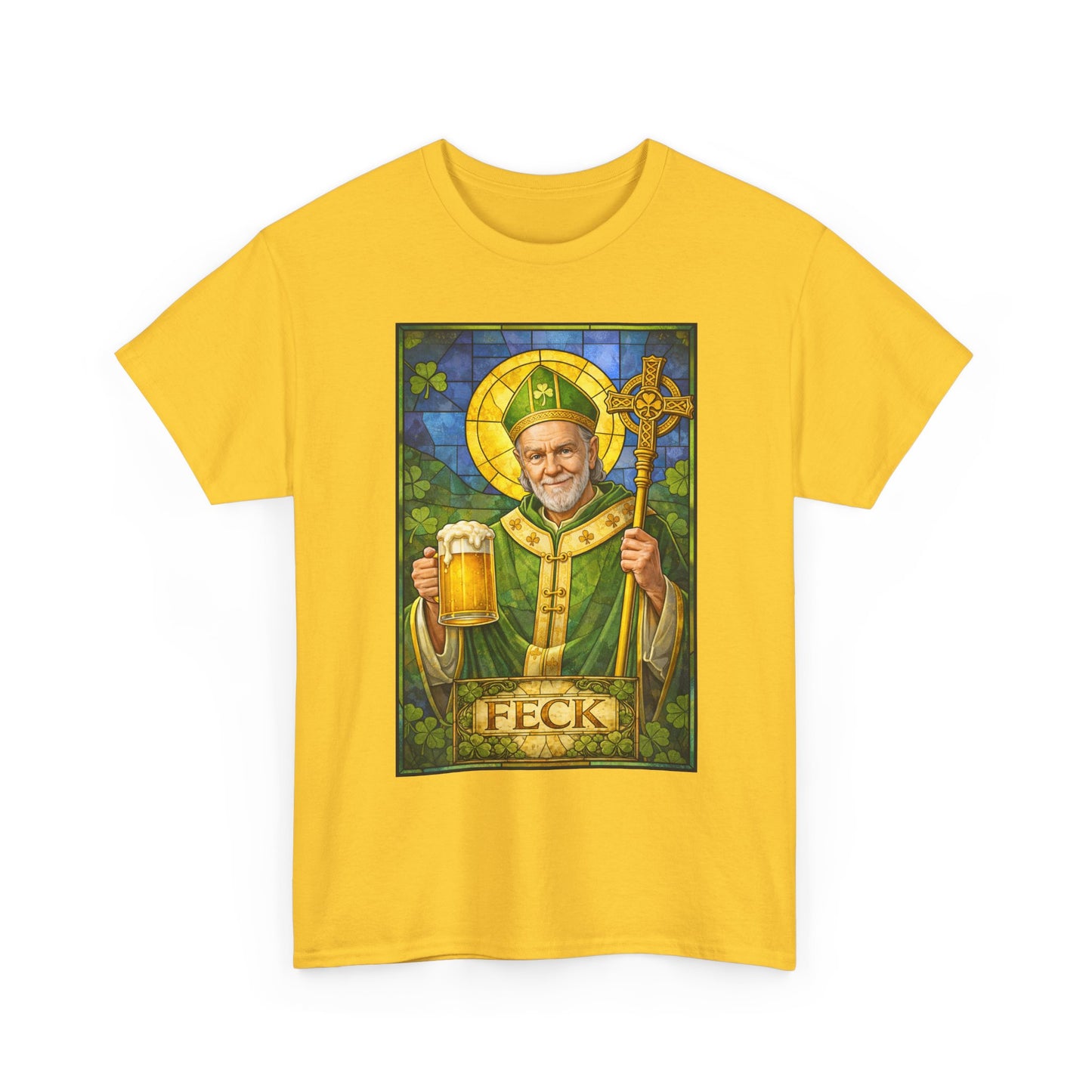 St. Feckin’ Paddy – Watercolor Irish Saint Beer Shirt | Funny St. Patrick’s Day Tee