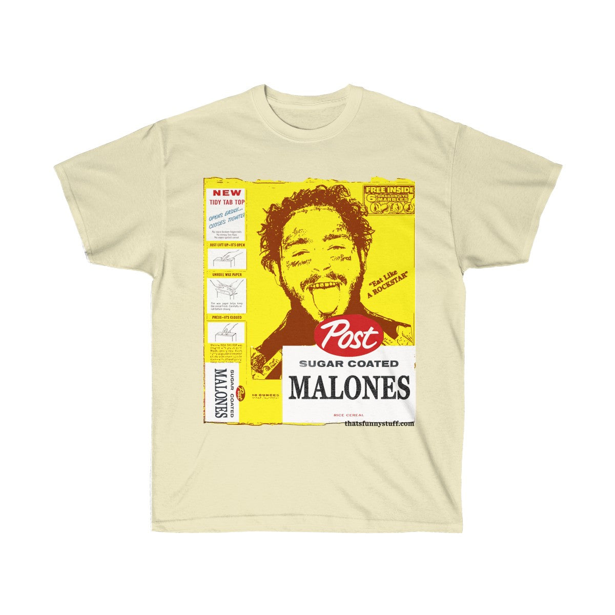 Post Malone's Post Malones Cereal "Eat like a ROCKSTAR" Funny Cereal Box Tee