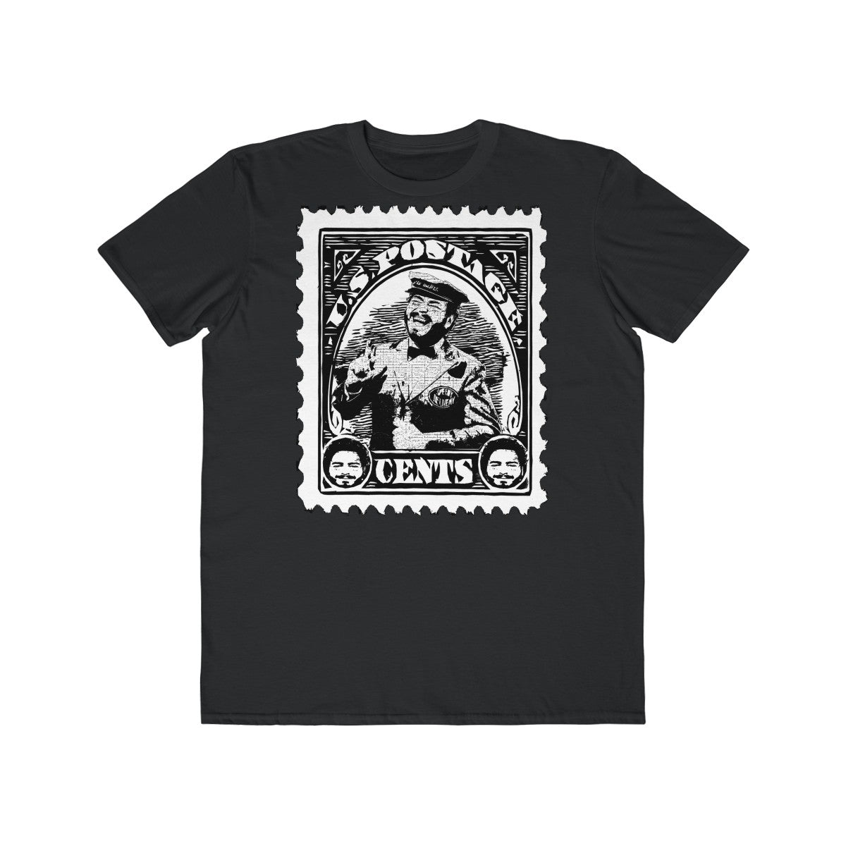 Postage Malone ( Post Malone ) Black & White Funny Postage Stamp Concert Tee