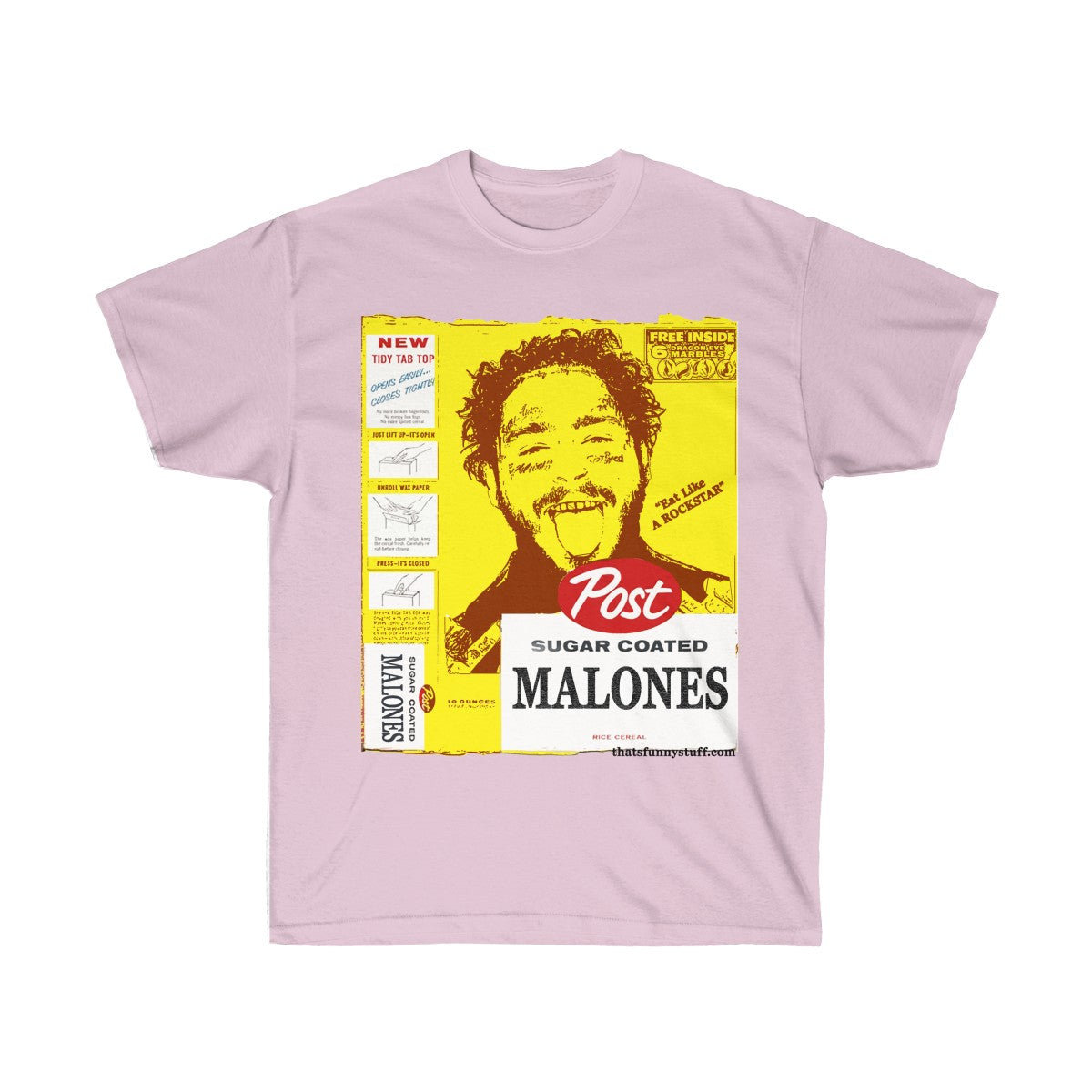 Post Malone's Post Malones Cereal "Eat like a ROCKSTAR" Funny Cereal Box Tee